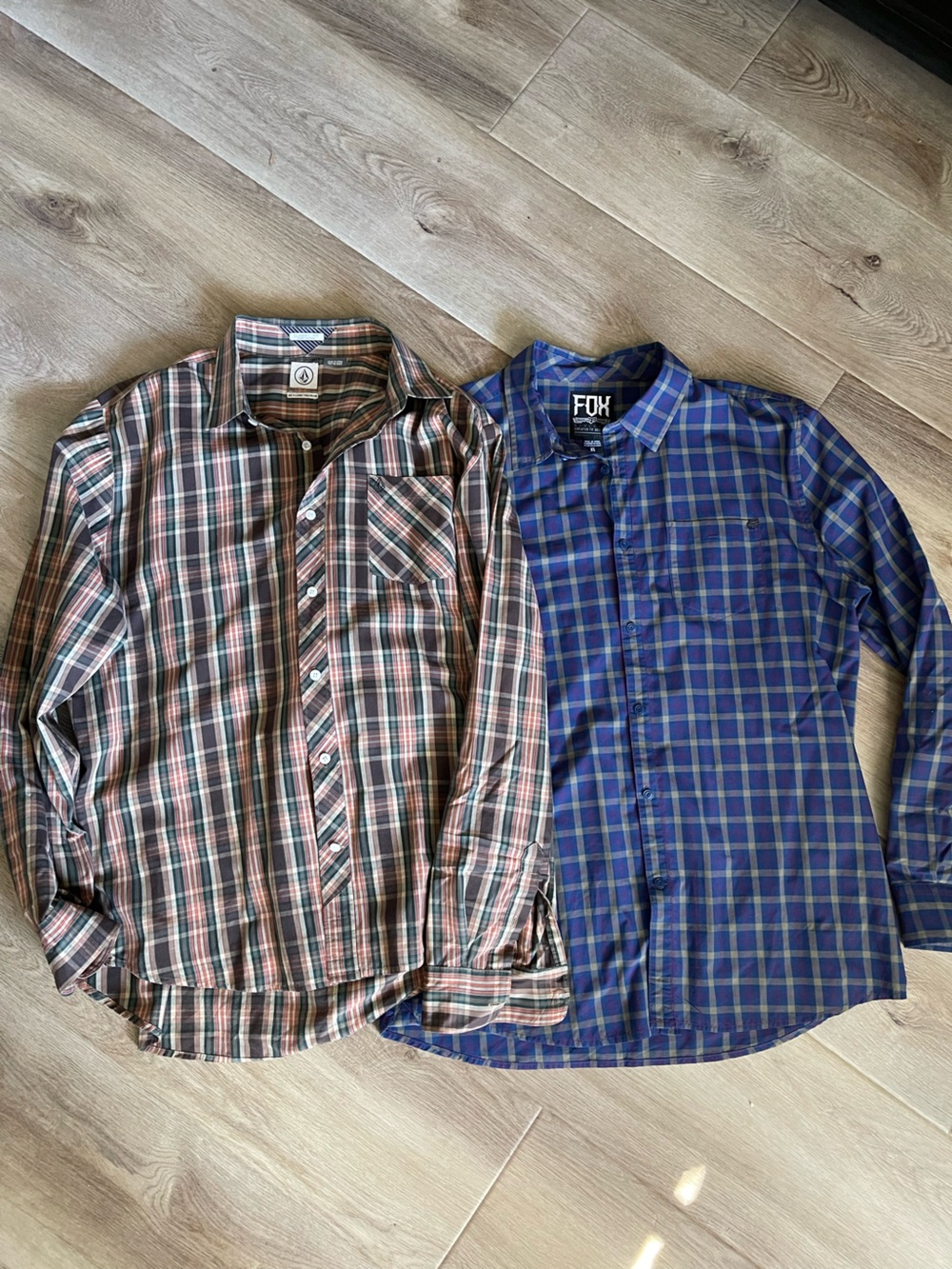 Bundle Men’s FOX and Volcom Plaid Men's Button-Down Shirts
